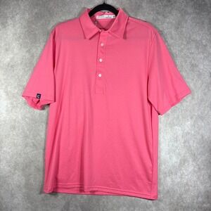 Criquet Polo Shirt Mens M Pink Players Polo Short Sleeve Solid Cotton NEW
